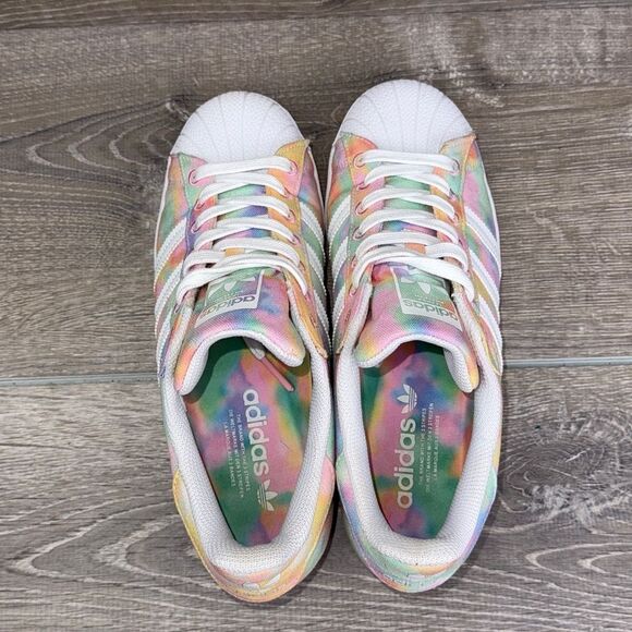 Adidas Superstar Women’s Sz 8.5 Pastel Tie-Dye Low Top Lace Up Sneakers FY1268 - Picture 5 of 10